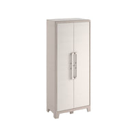 Armadio da esterno Grimsby, Mobile outdoor, Mobiletto giardino multiuso, Contenitore per balcone o garage, Made in Italy, 80x44 h182 cm, Sabbia