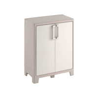 Armadio da esterno Grimsby, Mobile outdoor, Mobiletto giardino multiuso, Contenitore per balcone o garage, Made in Italy, 80x44 h100 cm, Sabbia