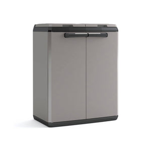 Armadio da esterno Rimouski, Mobile outdoor, Mobiletto giardino multiuso, Contenitore per balcone o garage, Made in Italy, 68x39 h85 cm, Grigio