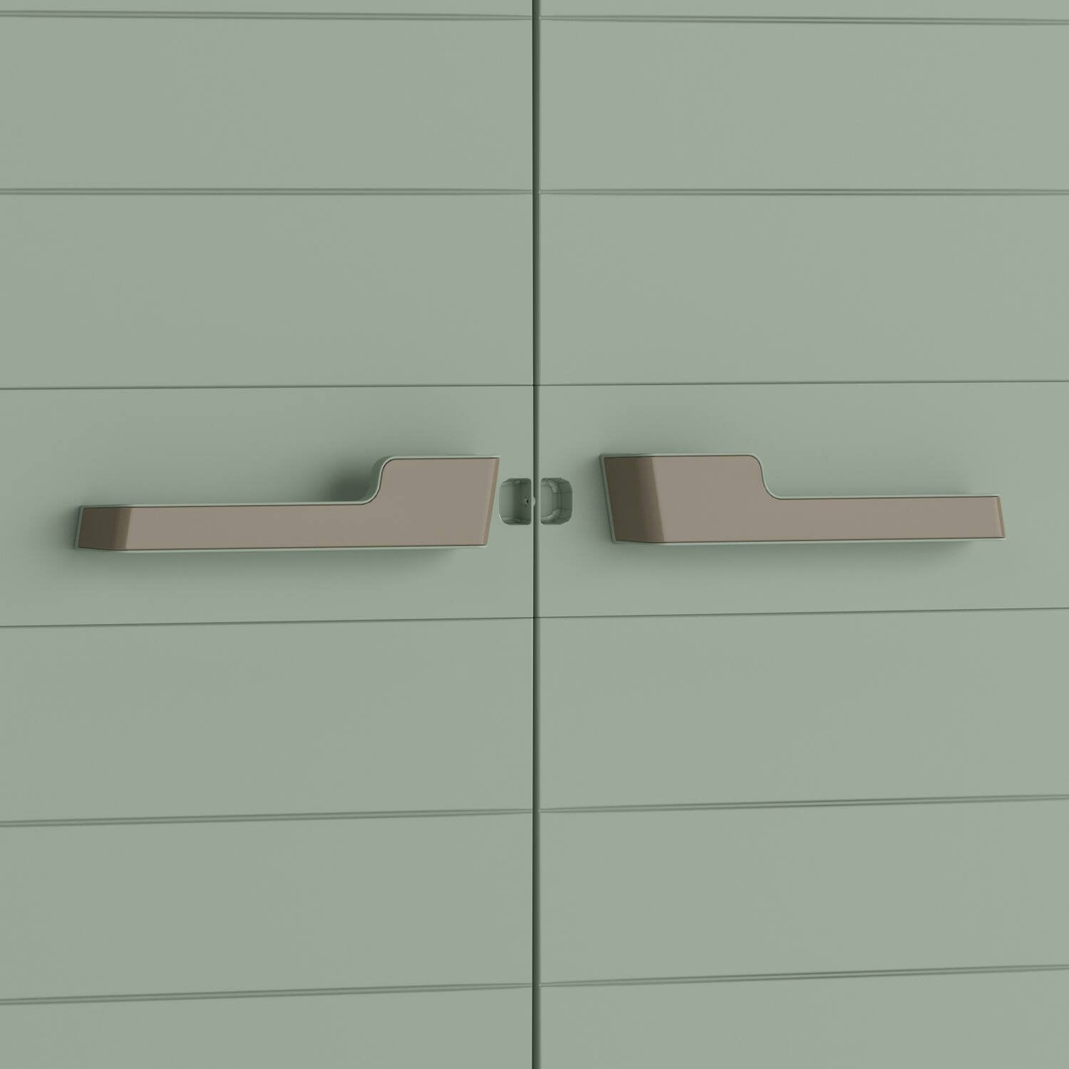 Armadio da esterno Quesnel, Mobile outdoor, Mobiletto giardino multiuso, Made in Italy, 80x44 h182 cm, Grigio e Verde