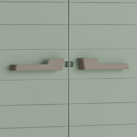 Armadio da esterno Quesnel, Mobile outdoor, Mobiletto giardino multiuso, Made in Italy, 80x44 h182 cm, Grigio e Verde