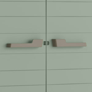 Armadio da esterno Quesnel, Mobile outdoor, Mobiletto giardino multiuso, Made in Italy, 80x44 h182 cm, Grigio e Verde