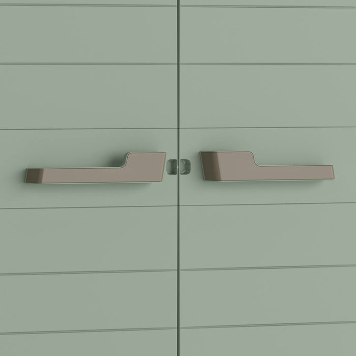 Armadio da esterno Quesnel, Mobile outdoor, Mobiletto giardino multiuso, Made in Italy, 80x44 h182 cm, Grigio e Verde