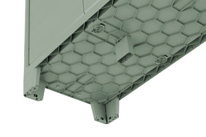 Armadio da esterno Quesnel, Mobile outdoor, Mobiletto giardino multiuso, Made in Italy, 80x44 h100 cm, Grigio e Verde