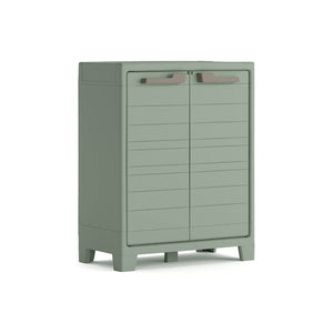 Armadio da esterno Quesnel, Mobile outdoor, Mobiletto giardino multiuso, Made in Italy, 80x44 h100 cm, Grigio e Verde