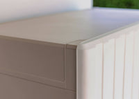 Armadio da esterno Melville, Mobile outdoor, Mobiletto giardino multiuso, Contenitore per balcone o garage, Made in Italy, 80x45 h180 cm, Sabbia