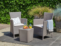 Set salotto da esterno Viking, Salottino outdoor, Set da balcone o giardino, Composizione soggiorno per esterni, 62x60 h89 cm, Tortora