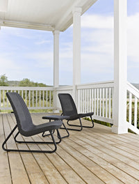 Set salotto da esterno Canmore, Salottino outdoor, Set da balcone o giardino, Composizione soggiorno per esterni, 78x54 h79 cm, Antracite