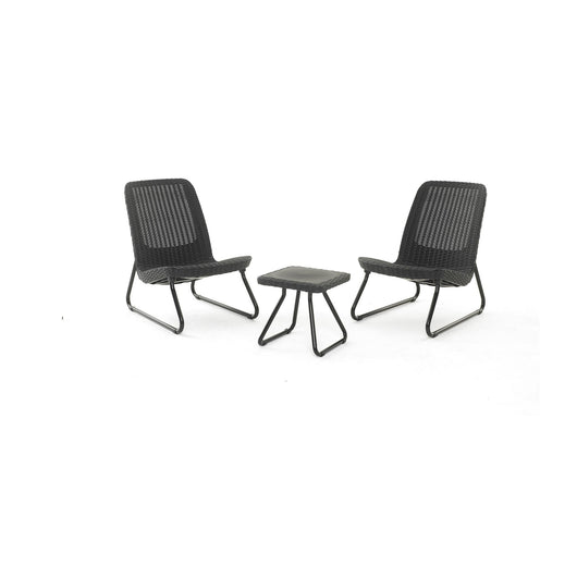 Set salotto da esterno Canmore, Salottino outdoor, Set da balcone o giardino, Composizione soggiorno per esterni, 78x54 h79 cm, Antracite