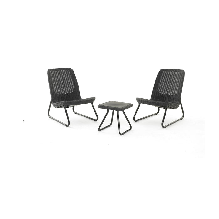 Set salotto da esterno Canmore, Salottino outdoor, Set da balcone o giardino, Composizione soggiorno per esterni, 78x54 h79 cm, Antracite
