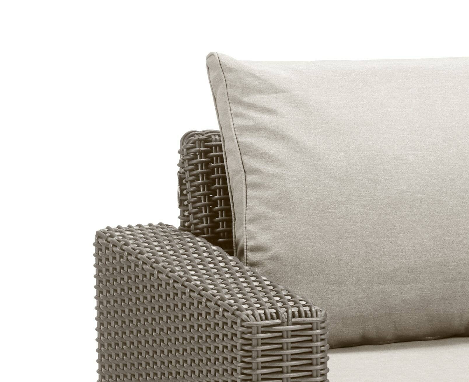 Set di 2 poltrone da esterno Miramichi, Poltroncina da giardino, Seduta outdoor, Poltrona per esterni, 83x68 h72 cm, Tortora