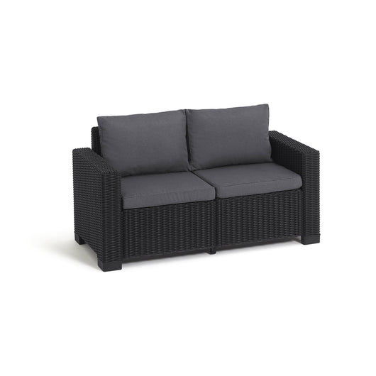 Divano da esterno Roberval, Sofà da giardino, Divanetto outdoor, Divano per terrazzo, 141x68 h72 cm, Antracite