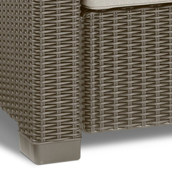 Divano da esterno Roberval, Sofà da giardino, Divanetto outdoor, Divano per terrazzo, 141x68 h72 cm, Tortora