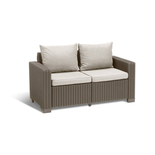 Divano da esterno Roberval, Sofà da giardino, Divanetto outdoor, Divano per terrazzo, 141x68 h72 cm, Tortora