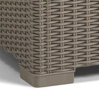 Tavolino da esterno Parksville, Tavolo basso da giardino, Mobiletto outdoor multiuso, Mensola multifunzione, 68x68 h35 cm, Tortora