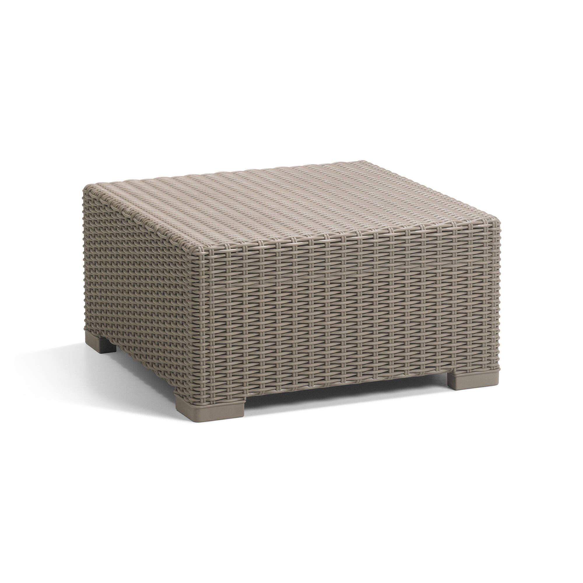 Tavolino da esterno Parksville, Tavolo basso da giardino, Mobiletto outdoor multiuso, Mensola multifunzione, 68x68 h35 cm, Tortora