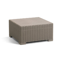 Tavolino da esterno Parksville, Tavolo basso da giardino, Mobiletto outdoor multiuso, Mensola multifunzione, 68x68 h35 cm, Tortora