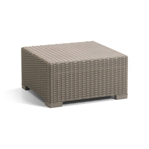 Tavolino da esterno Parksville, Tavolo basso da giardino, Mobiletto outdoor multiuso, Mensola multifunzione, 68x68 h35 cm, Tortora