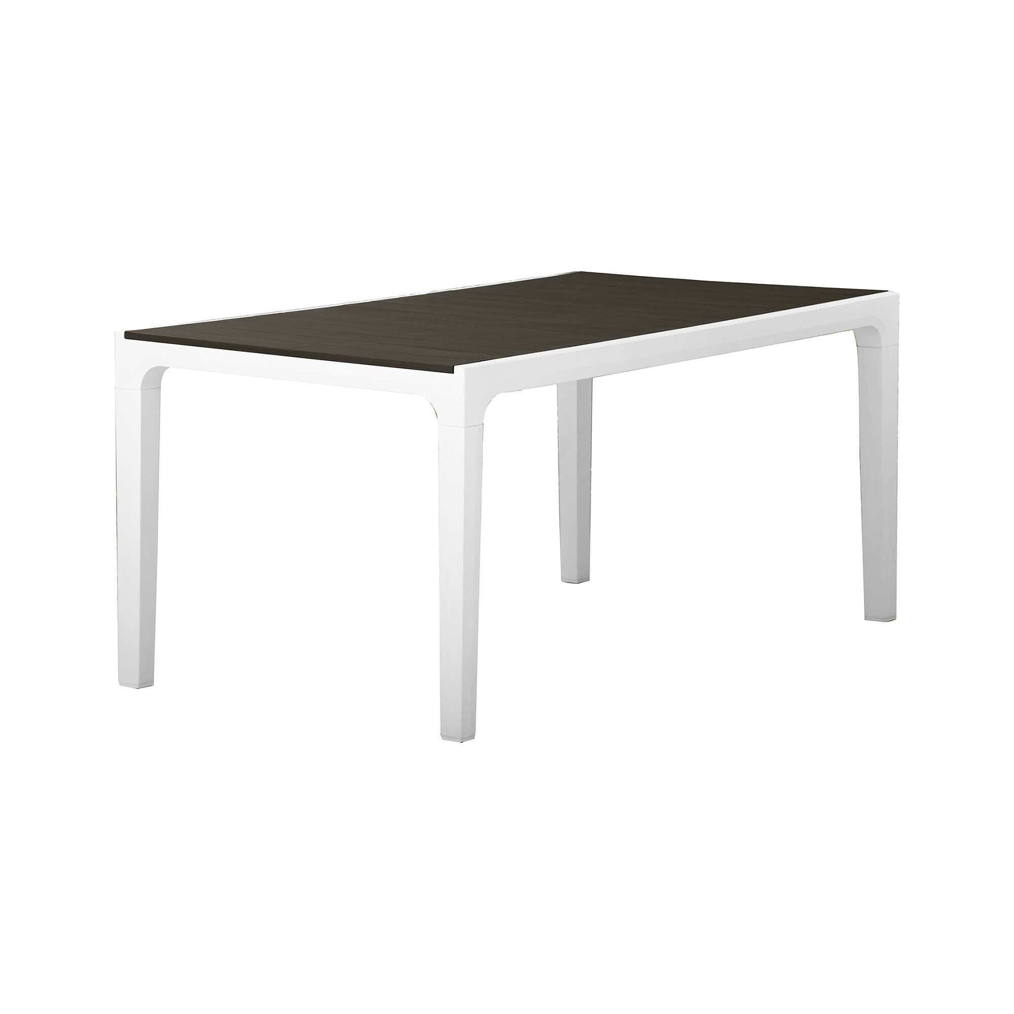 Tavolo da esterno Nanaimo, Base per picnic, Piano da pranzo da giardino, Banco outdoor multiuso, 160x90 h74 cm, Bianco e Grigio scuro