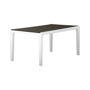 Tavolo da esterno Nanaimo, Base per picnic, Piano da pranzo da giardino, Banco outdoor multiuso, 160x90 h74 cm, Bianco e Grigio scuro
