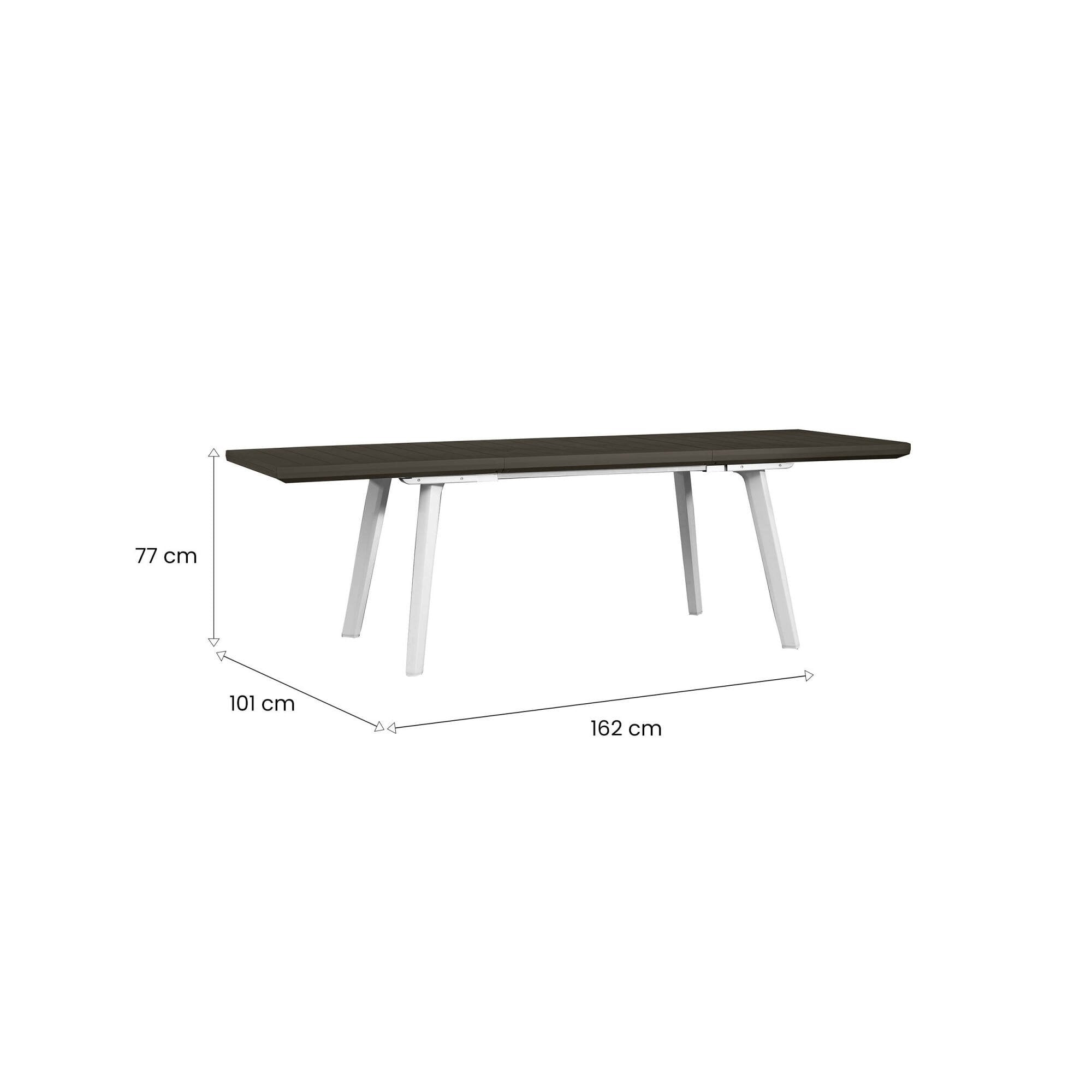 Tavolo da esterno Penticton, Base per picnic, Piano da pranzo da giardino, Banco outdoor multiuso, 162x101 h77 cm, Bianco e Grigio scuro