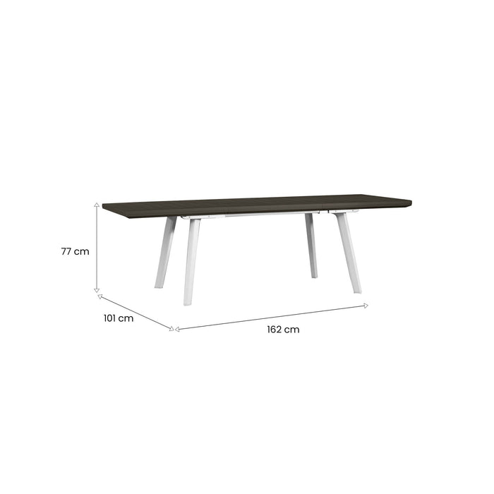 Tavolo da esterno Penticton, Base per picnic, Piano da pranzo da giardino, Banco outdoor multiuso, 162x101 h77 cm, Bianco e Grigio scuro
