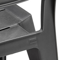 Set di 6 sedie da esterno Courtenay, Seggiola da giardino, Seduta outdoor multiuso, Panchina da giardino, 62x59 h79 cm, Antracite