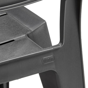 Set di 6 sedie da esterno Courtenay, Seggiola da giardino, Seduta outdoor multiuso, Panchina da giardino, 62x59 h79 cm, Antracite