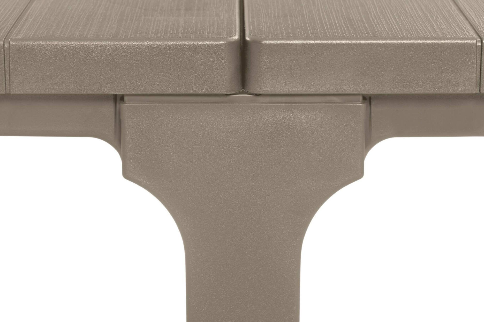 Tavolo da esterno Brossard, Base per picnic, Piano da pranzo da giardino, Banco outdoor multiuso, 294x90 h75 cm, Tortora