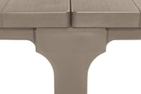 Tavolo da esterno Brossard, Base per picnic, Piano da pranzo da giardino, Banco outdoor multiuso, 294x90 h75 cm, Tortora