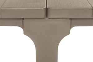 Tavolo da esterno Brossard, Base per picnic, Piano da pranzo da giardino, Banco outdoor multiuso, 294x90 h75 cm, Tortora