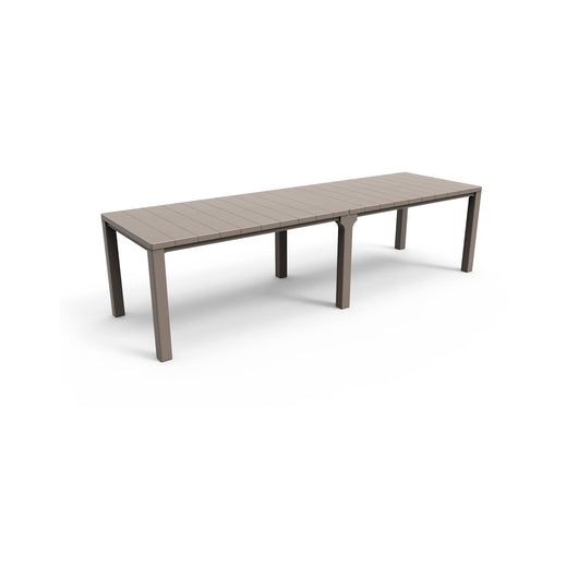 Tavolo da esterno Brossard, Base per picnic, Piano da pranzo da giardino, Banco outdoor multiuso, 294x90 h75 cm, Tortora