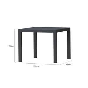 Tavolo da esterno Terrace, Base per picnic, Piano da pranzo da giardino, Banco outdoor multiuso, 95x95 h75 cm, Antracite