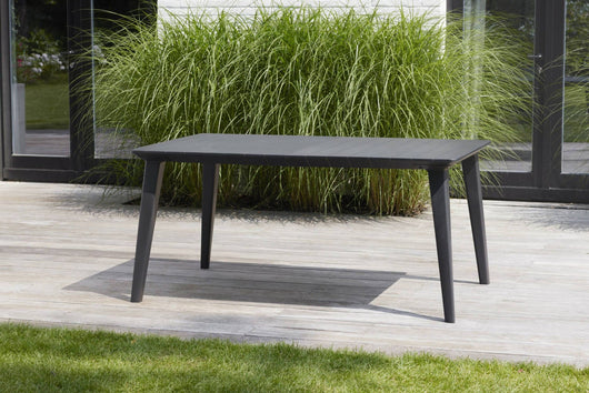 Tavolo da esterno Brockville, Base per picnic, Piano da pranzo da giardino, Banco outdoor multiuso, 157x98 h74 cm, Antracite