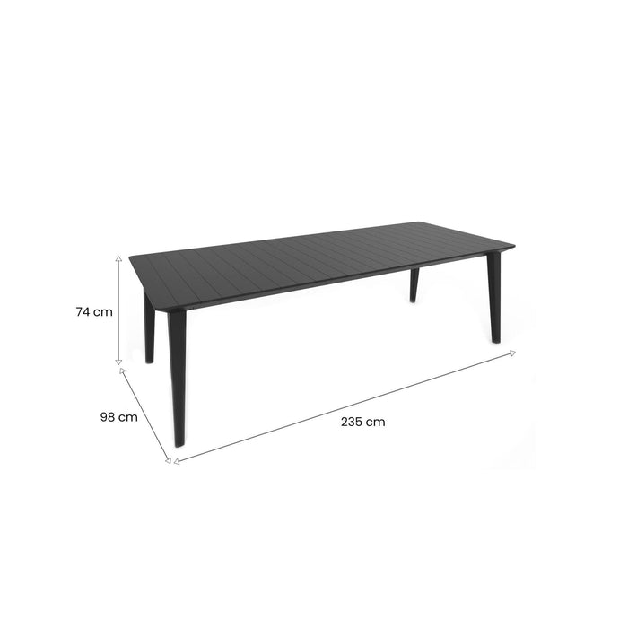 Tavolo da esterno Camrose, Base per picnic, Piano da pranzo da giardino, Banco outdoor multiuso, 235x98 h74 cm, Antracite