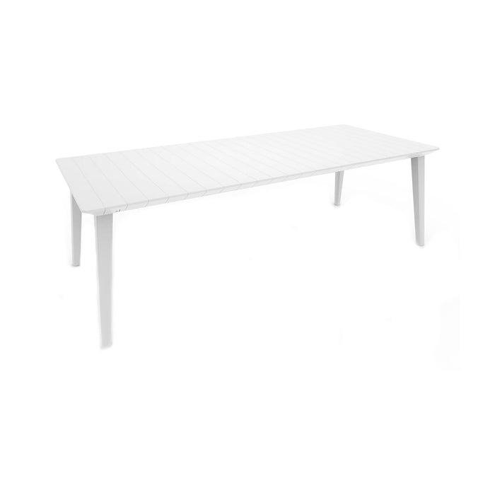 Tavolo da esterno Camrose, Base per picnic, Piano da pranzo da giardino, Banco outdoor multiuso, 235x98 h74 cm, Bianco