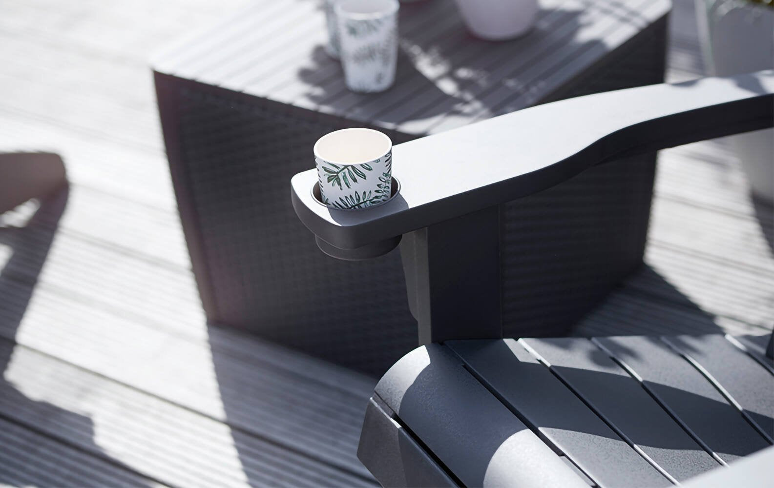 Sedia da esterno Creston, Seggiola da giardino, Seduta outdoor multiuso, Panchina da giardino, 80x93 h93 cm, Antracite