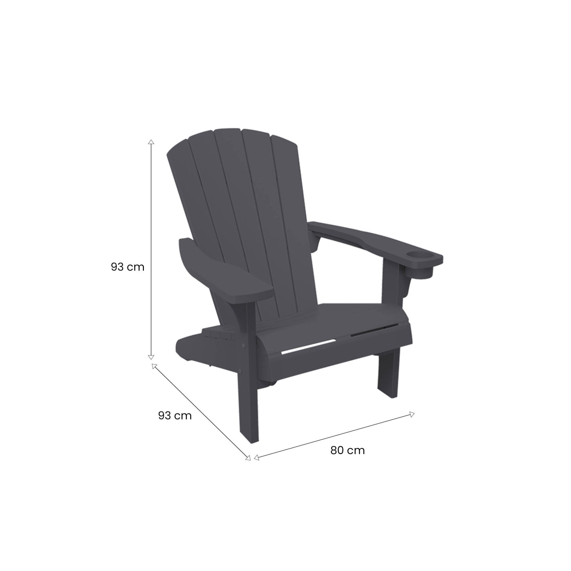 Sedia da esterno Creston, Seggiola da giardino, Seduta outdoor multiuso, Panchina da giardino, 80x93 h93 cm, Antracite