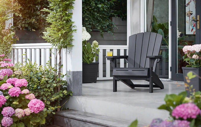 Sedia da esterno Creston, Seggiola da giardino, Seduta outdoor multiuso, Panchina da giardino, 80x93 h93 cm, Antracite