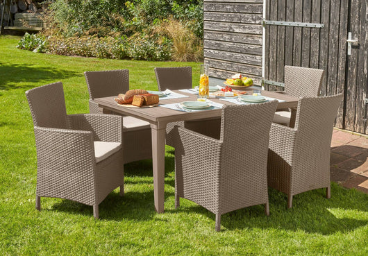 Poltrona da esterno Steinbach, Poltroncina da giardino, Seduta outdoor, Poltrona per esterni, 62x60 h89 cm, Tortora