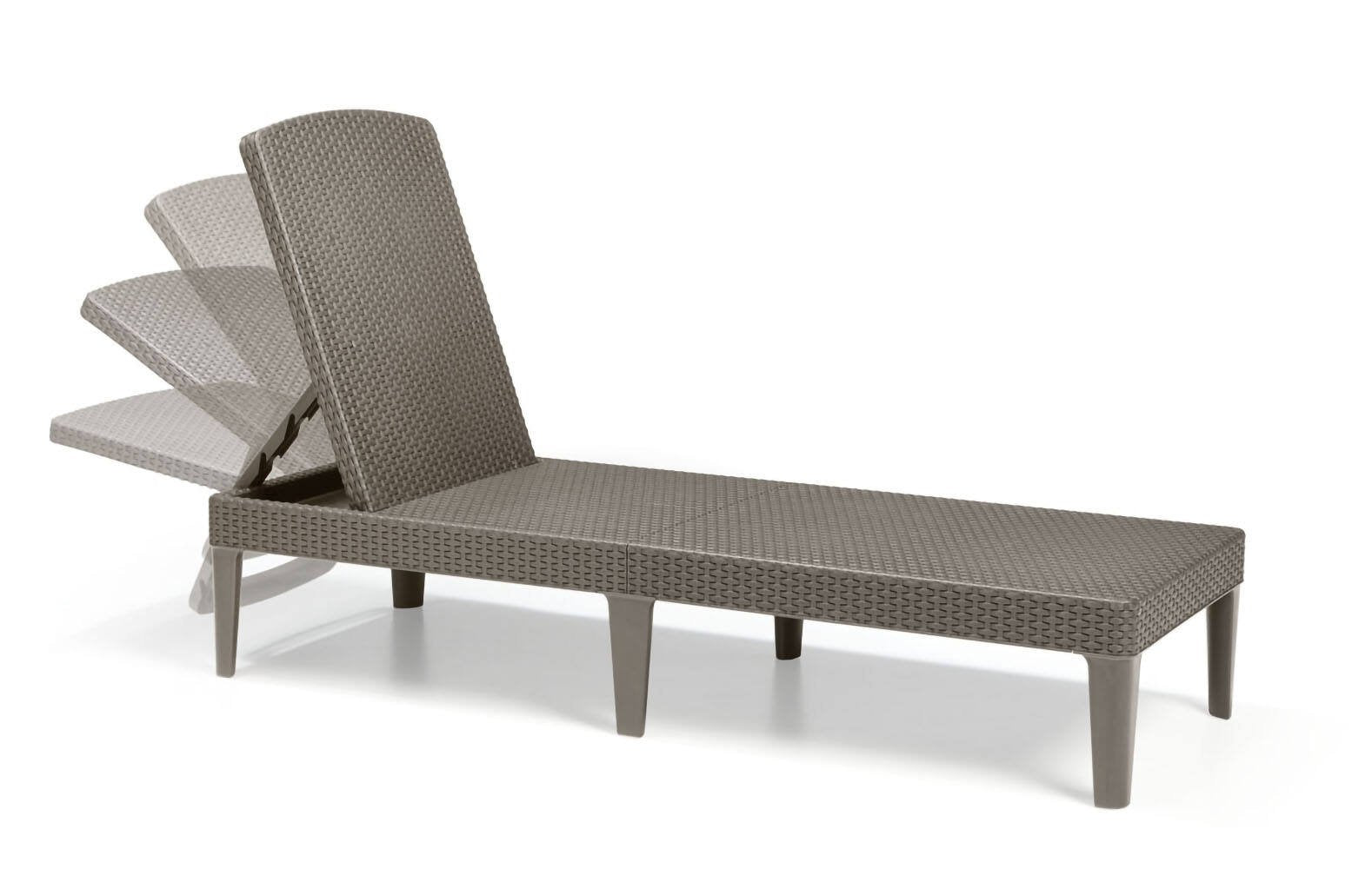 Lettino prendisole Glace, Sdraio da giardino, Letto pieghevole outdoor, Sedia reclinabile, 188x58 h29 cm, Tortora