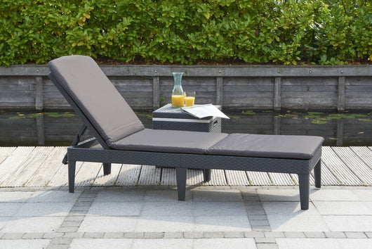 Lettino prendisole Glace, Sdraio da giardino, Letto pieghevole outdoor, Sedia reclinabile, 188x58 h29 cm, Antracite e Grigio