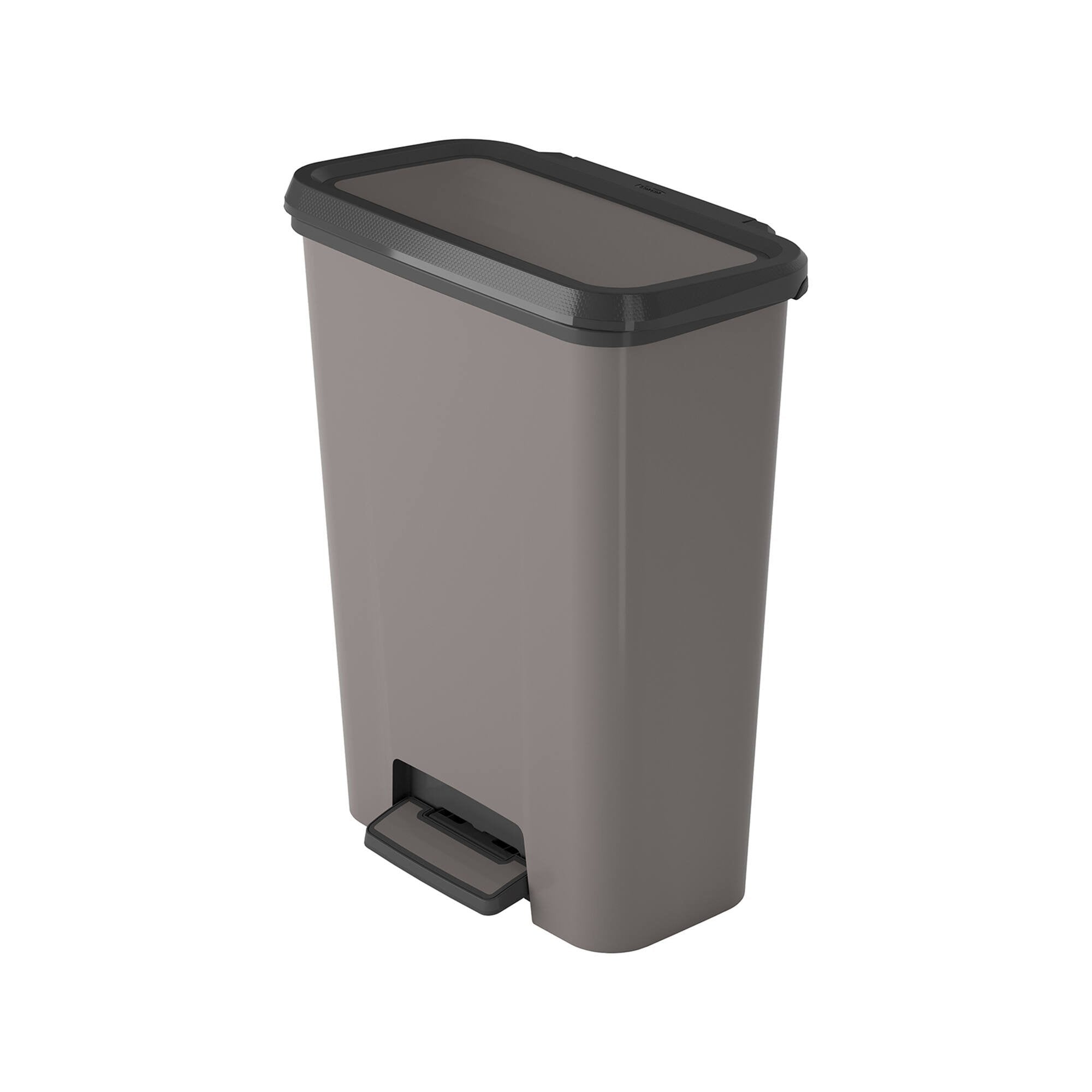 Pattumiera Carleton, Cestino portarifiuti, Bidone per raccolta differenziata, Mobile per spazzatura, 48x29 h63 cm, Grigio scuro