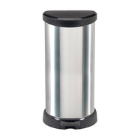 Pattumiera Renfrew, Cestino portarifiuti, Bidone per raccolta differenziata, Mobile per spazzatura, 31x35 h70 cm, Argento e Nero