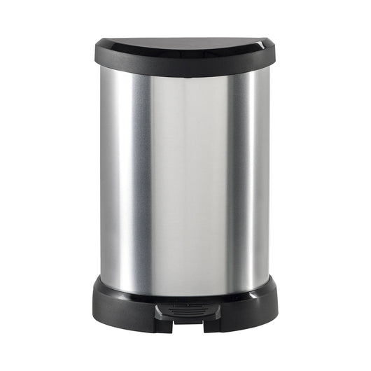 Pattumiera Renfrew, Cestino portarifiuti, Bidone per raccolta differenziata, Mobile per spazzatura, 31x28 h45 cm, Argento e Nero