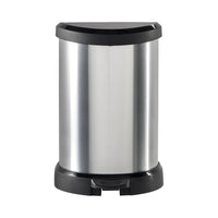 Pattumiera Renfrew, Cestino portarifiuti, Bidone per raccolta differenziata, Mobile per spazzatura, 31x28 h45 cm, Argento e Nero