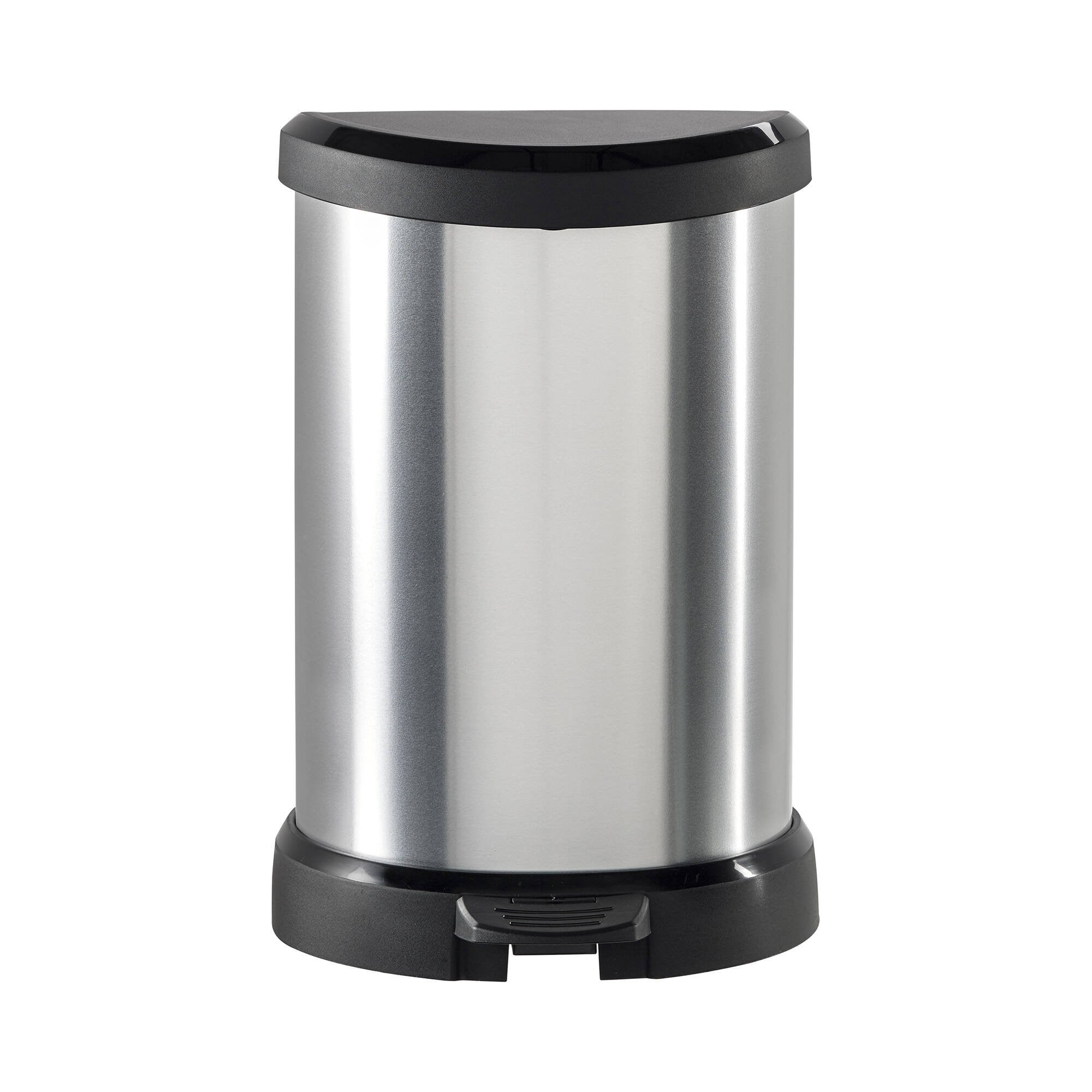 Pattumiera Renfrew, Cestino portarifiuti, Bidone per raccolta differenziata, Mobile per spazzatura, 31x28 h45 cm, Argento e Nero
