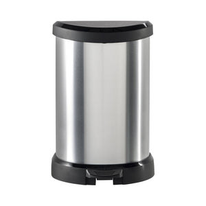 Pattumiera Renfrew, Cestino portarifiuti, Bidone per raccolta differenziata, Mobile per spazzatura, 31x28 h45 cm, Argento e Nero