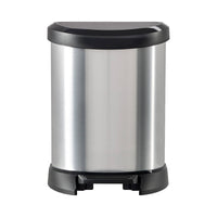 Pattumiera Renfrew, Cestino portarifiuti, Bidone per raccolta differenziata, Mobile per spazzatura, 25x21 h28 cm, Argento e Nero