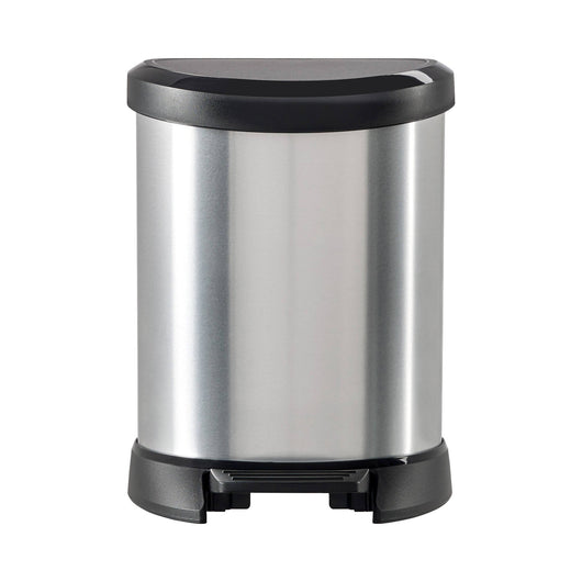 Pattumiera Renfrew, Cestino portarifiuti, Bidone per raccolta differenziata, Mobile per spazzatura, 25x21 h28 cm, Argento e Nero